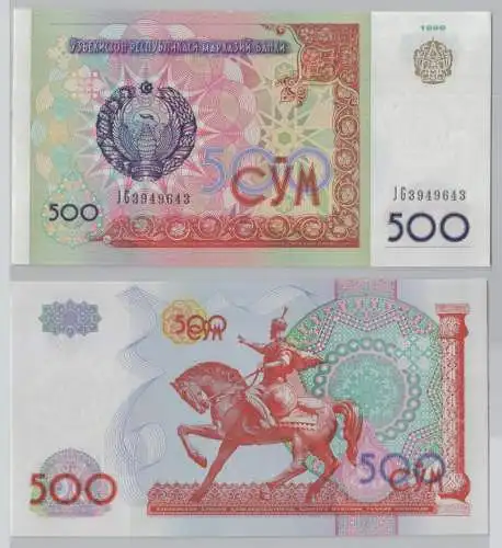 500 Sum Banknote Usbekistan 1999 kassenfrisch Pick 81 (153610)