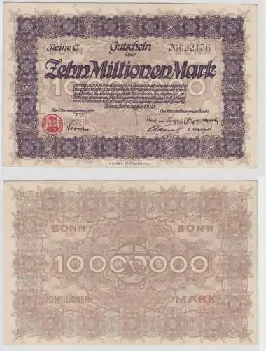 10 Millionen Mark Banknote Stadt Bonn 1.August 1923 (153795)