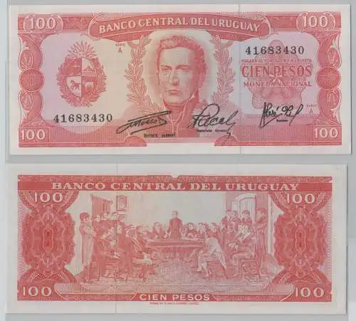 Uruguay Banknoten 100 Peso (1967) P 47 Bankfrisch UNC (153998)