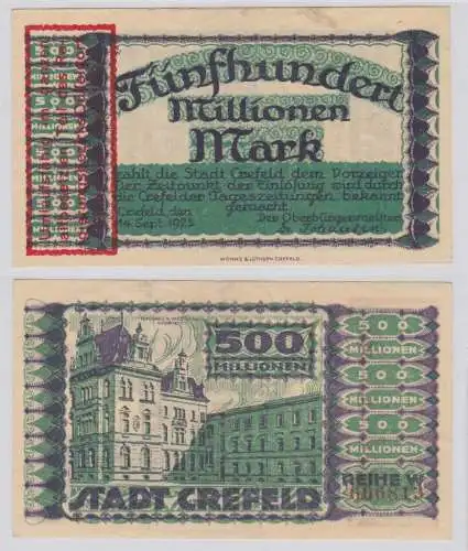 500 Millionen Banknote Inflation Stadt Crefeld 14.9.1923 (153792)