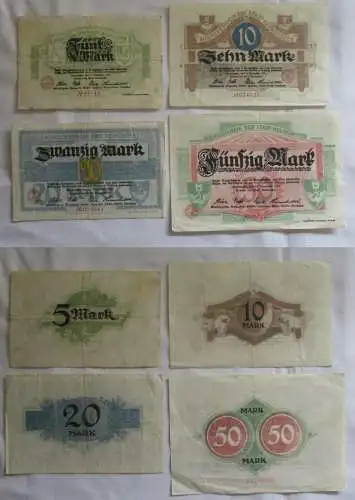 4x Banknoten Notgeld Stadt Neumünster 12.11.1918 (152558)