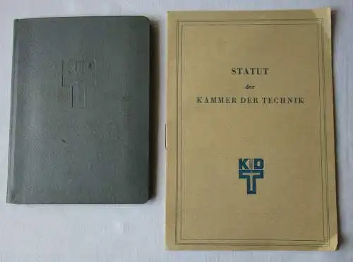 DDR Mitgliedsbuch  + Statut der Kammer der Technik 1959 - 1991 (114810)