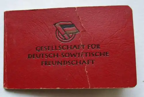 DDR Mitgliedsbuch deutsch-sowjetische Freundschaft DSF Zwickau 1951 (113296)