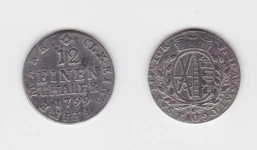 1/12 Taler Silber Münze Sachsen 1799 IEC (130287)
