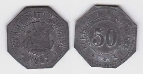 50 Pfennig Zink Münze Notgeld Stadt Wittenberg 1917 (141078)