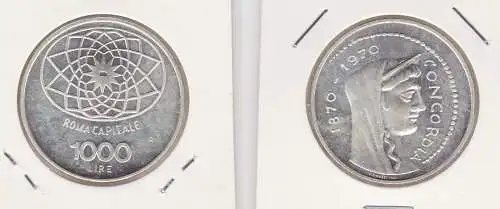 1000 Lire Silber Münze Italien 1970 Concordia Rom Kapitol Roma Capitale (130897)