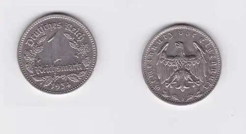 1 Mark Nickel Münze III.Reich 1934 E Jäger Nr. 354 (124425)