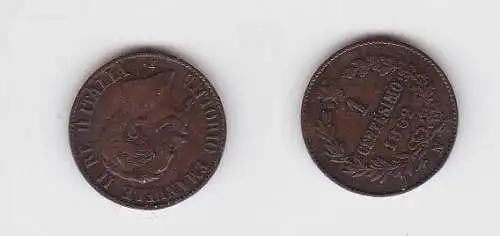 1 Centesimo Kupfer Münze Italien 1862 N (130736)