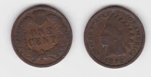 1 Cent Kupfer Münze USA 1892 (142541)