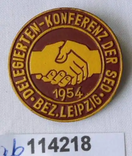 seltenes DDR Papp Abzeichen SED Delegiertenkonferenz Leipzig 1954 (114218)