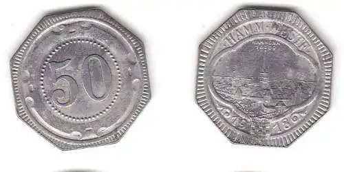 50 Pfennig Eisen Notmünze Stadt Hamm Westfalen 1918 (110919)
