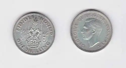 1 Schilling Silber Münze Großbrittanien George VI. 1946 (126955)