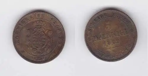 5 Pfennige Kupfer Münze Sachsen 1869 B (124152)
