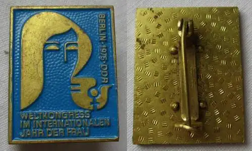 DDR Abzeichen Weltkongress im Internationalen Jahr der Frau Berlin 1975 (132600)