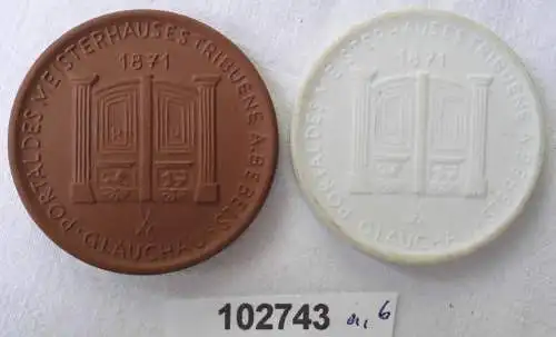 2 x DDR Medaillen Textilarbeiterstadt Glauchau 1240-1990 (102743)