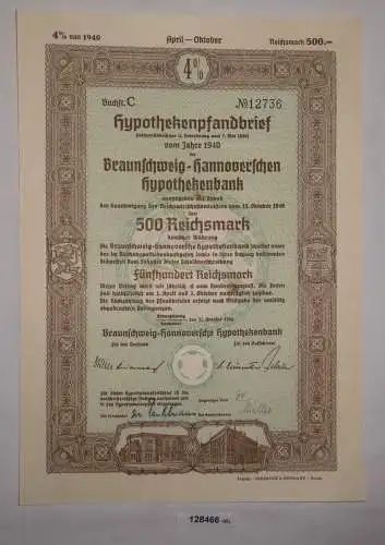 500 RM Pfandbrief Braunschweig-Hannoversche Hypothekenbank 31.Okt. 1941 (128466)