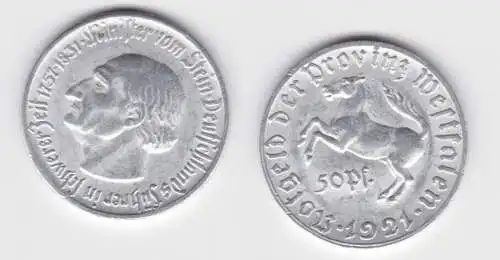 50 Pfennig Not Münze Provinz Westfalen 1921 Jäger N9 (139672)