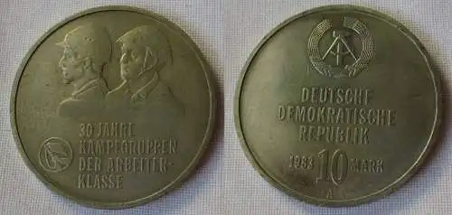DDR Gedenk Münze 10 Mark 30 Jahre Kampfgruppen der Arbeiterklasse 1983 (123050)