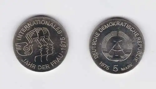 DDR Gedenk Münze 5 Mark Internationales Jahr der Frau 1975 Stempelglanz (115110)