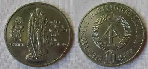 DDR Gedenk Münze 10 Mark 40.Jahre Kriegsende 1985 Stempelglanz (121330)