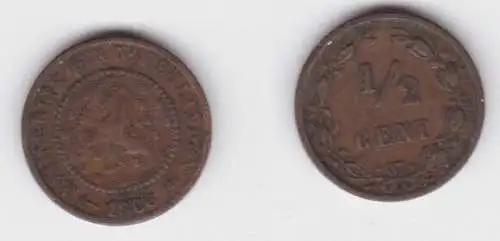 1/2 Cents Kupfer Münze Niederlande 1886 ss (135506)
