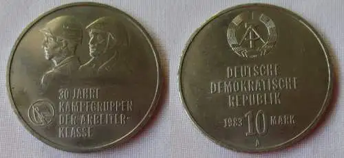 DDR Gedenk Münze 10 Mark 30 Jahre Kampfgruppen der Arbeiterklasse 1983 (125794)