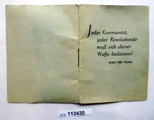 DDR Propaganda Heft mit Spruch von Mao Tse Tung (113430)