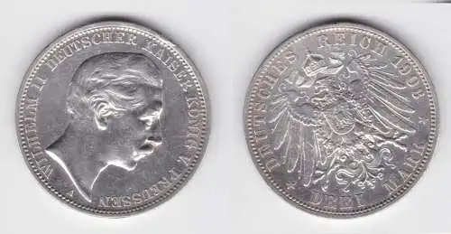 3 Mark Silbermünze Preussen Kaiser Wilhelm II 1908 A Jäger 103 ss (152131)