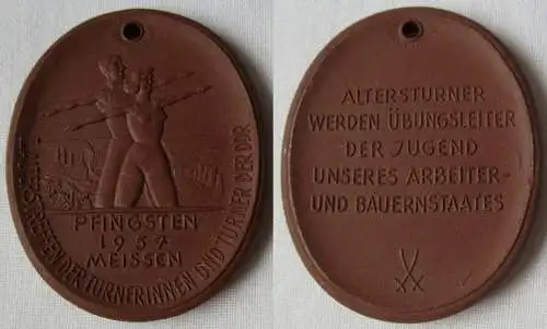 DDR Medaille I. Alterstreffen der Turnerinnen Pfingsten 1957 Meissen (149922)