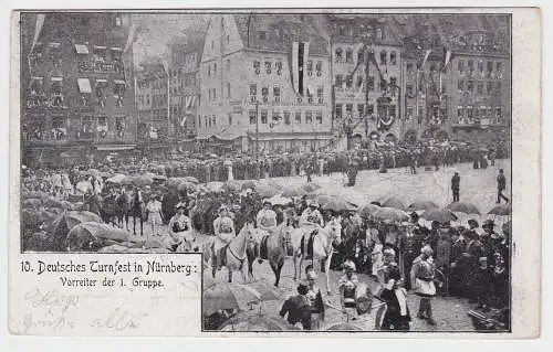 96057 Ak 10. Deutsches Turnfest in Nürnberg - Vorreiter der 1. Gruppe 1903