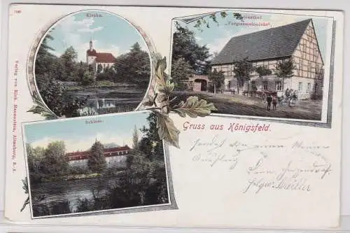 900557 Mehrbild Ak Gruß aus Königsfeld Gasthof, Kirche, Schloß um 1900