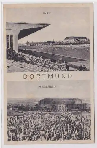 900871 Mehrbild Ak Dortmund Stadion und Westfalenhalle um 1940
