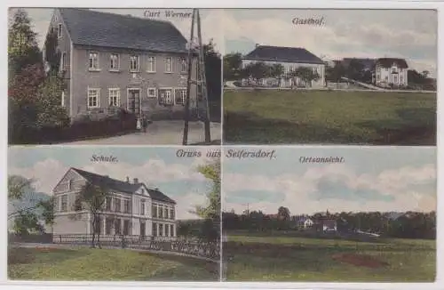 900328 Mehrbild Ak Gruß aus Seifersdorf Gasthof, Schule usw. 1927
