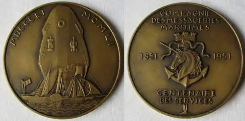Frankreich Medaille 1851-1951 Compagnie des Messageries Maritimes (102323)