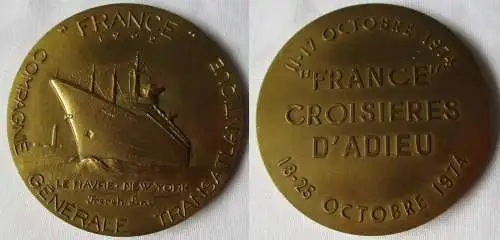 Frankreich Medaille 1962 Compagnie Générale Transatlantique "France" (100972)