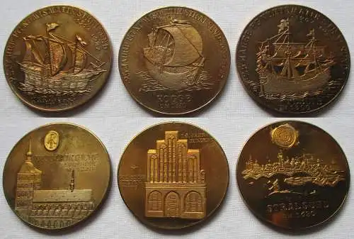 3 x DDR Medaillen 25 Jahre FG Fachgruppe Numismatik Stralsund 1962-1987 (101802)