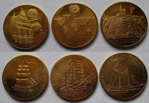 3 x DDR Medaillen 500 Jahre Schiffer Compagnie Stralsund 1488-1988 (107290)