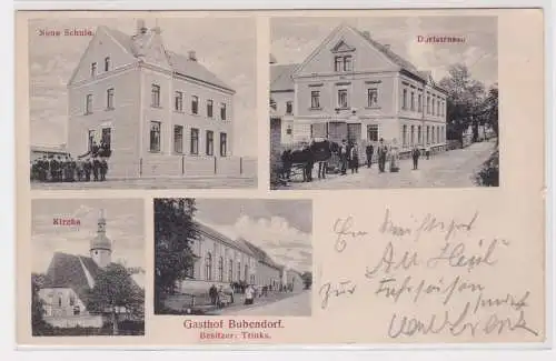 900917 Mehrbild Ak Bubendorf Gasthof, Schule, Kirche, Dorfstraße 1906