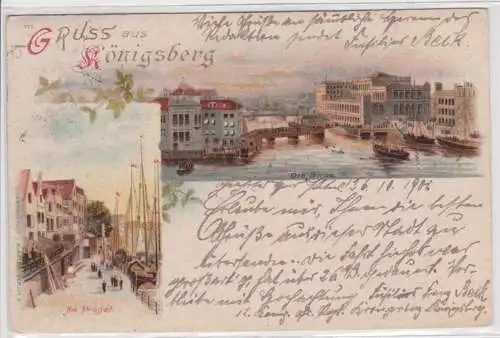 901143 Ak Lithographie Gruß aus Königsberg Kaliningrad am Pregel 1901