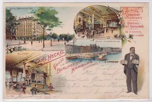 900278 Ak Lithographie Gruß aus dem Berliner Hof hamburg 1901