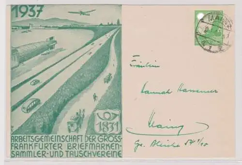 96025 DR Ganzsachen Postkarte PP142/C20 Frankfurter Briefmarkensammler 1937