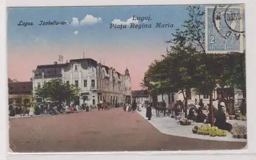 58424 Ak Lugosch Lugoj Rumänien - Queen-Mary-Platz 1922
