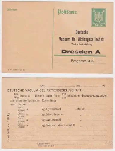 37717 DR Ganzsachen Postkarte P162 Zudruck Vacuum Oel AG Dresden