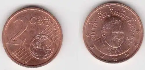 2 Cent Kupfer Münze Vatikan 2008 Papst Benedikt XVI. (112302)