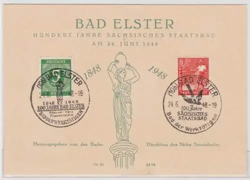 96393 Schmuckblatt SBZ Bad Elster 100 Jahre sächsisches Staatsbad 1848-1948