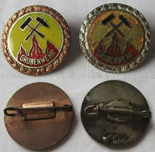 DDR Abzeichen Treueabzeichen der Grubenwehr in Bronze und Silber (107639)