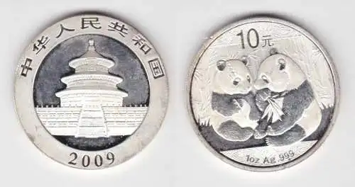 10 Yuan Silber Münze China Panda 1 Unze Feinsilber 2009 (133334)
