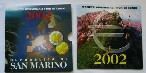KMS Kursmünzensatz San Marino 2002 Erstausgabe Stempelglanz (135144)