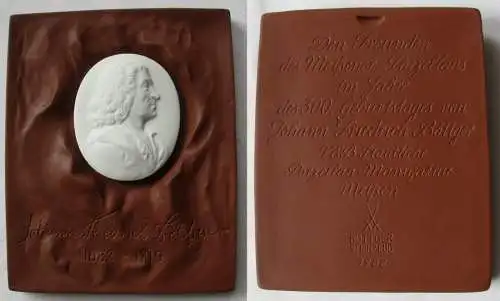 DDR Porzellan Plakette 300 Geburtstag Johann Friedrich Böttger 1982 (144663)