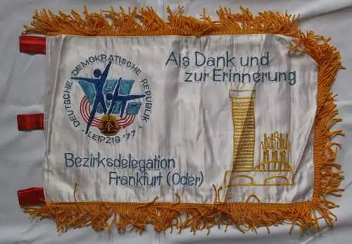 DDR Fahne Spartakiade Leipzig 1977 Bezirksdelegation Frankfurt (Oder) (135026)